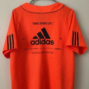 Adidas Mens Orange baseball jersey NWT Adidas Mens Orange baseball jersey NWT